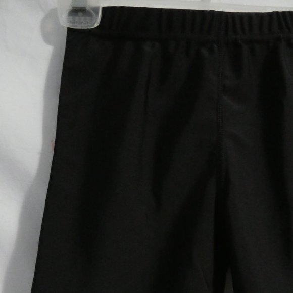 CHARGED small tight black stretchable shorts, fluorecent green stitched sides - Picture 3 of 9